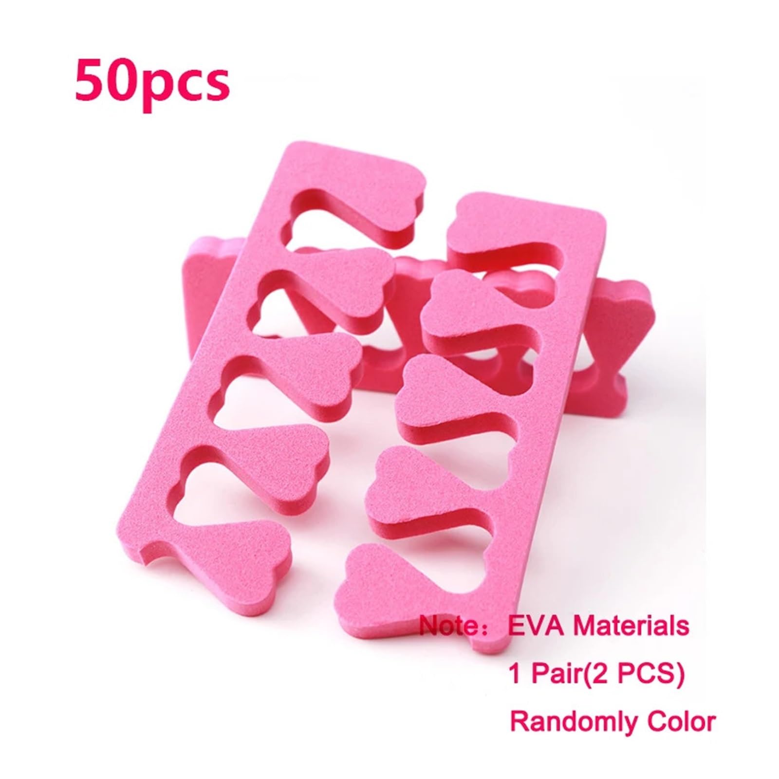50 sztuk Profesjonalny Separator Palców Stóp Narzędzia Do Paznokci Miękka Gąbka Piankowa Manicure Pedicure Lakier Do Paznokci Żel Antydotykowy(50pcs Pink)