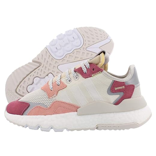 adidas Womens Nite Jogger Lace Up Sneakers Shoes Casual - Off White - Size 8 B