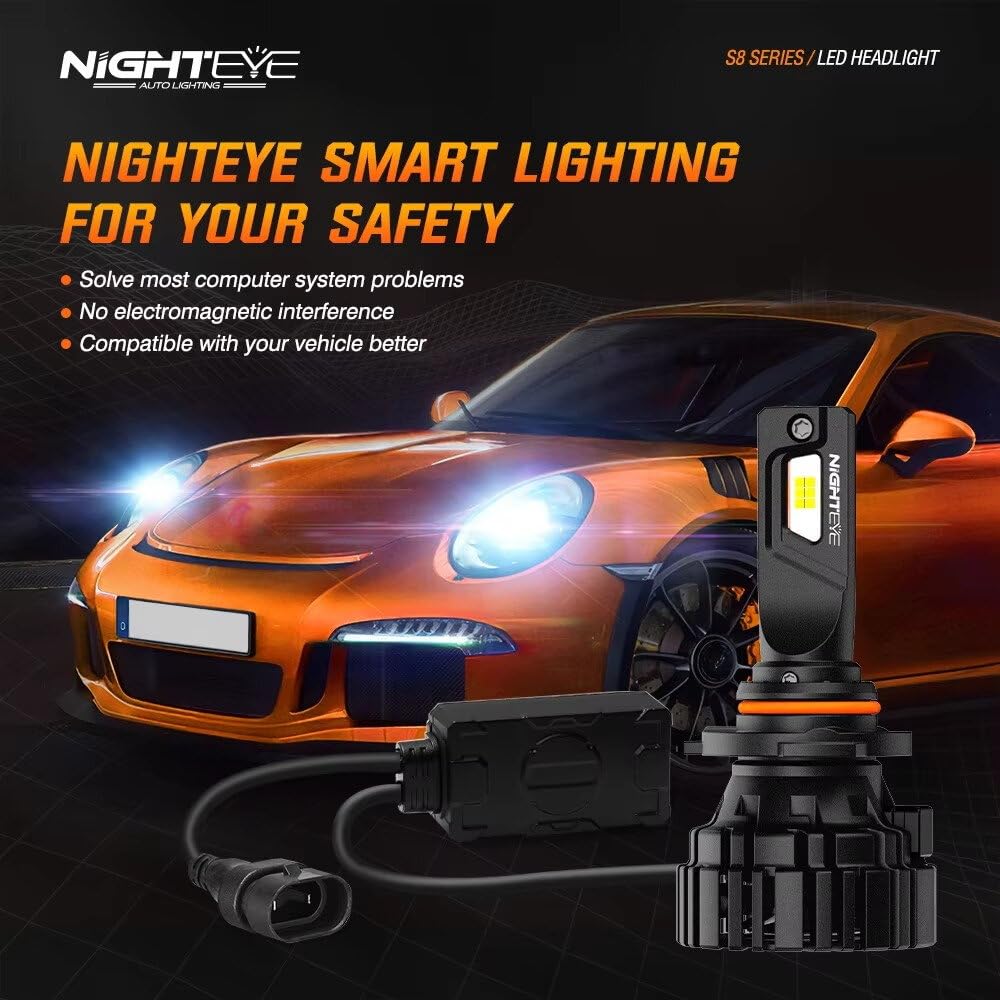 YONGYAO NightEye 120W CSP Kit Bombillas Faros LED 30.000LM 6000K H1/H4/H7/H11/9005 IP68 Refrigeración- H4
