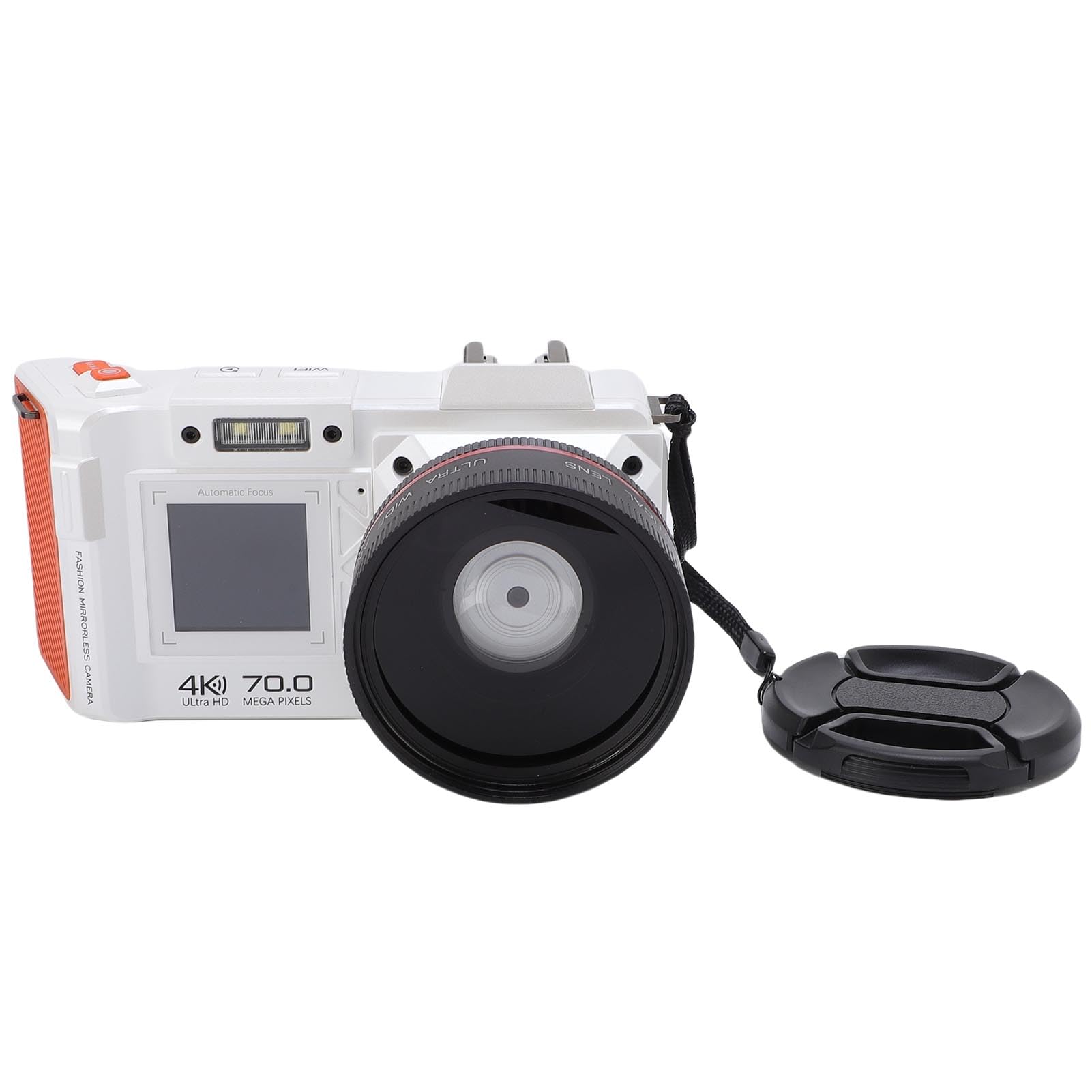 4K Digital Camera, 50X Zoom 70MP Video Camcorder Auto Focus with Double Screen and Flash for Photography, Portable Wide Angle Selfie Cameras for Travel (White)-picture-35
