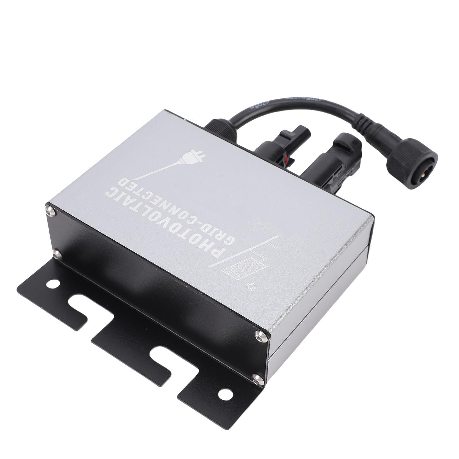 Inversor de Conexión a Red Solar a Prueba de Agua IP45 100W 12V 24V Microinversor de Aleación de Aluminio con Conector CC Estándar, Protección contra sobre/bajo Voltaje para Uso en Interiores