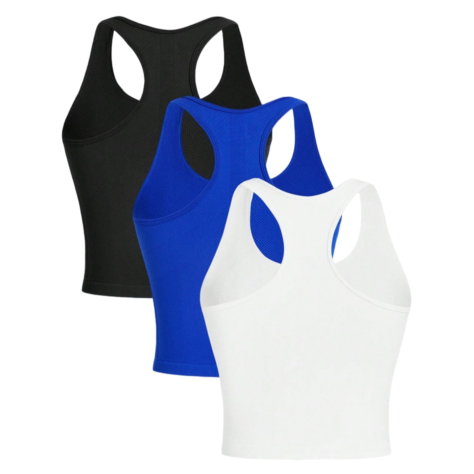 Reggiseno Yoga 3 Pacchetto Donne Racerback Crop Tank Tops Maglia Senza Cuciture Gilet di Allenamento Traspirante Streetwear Sportivi-m- Color1