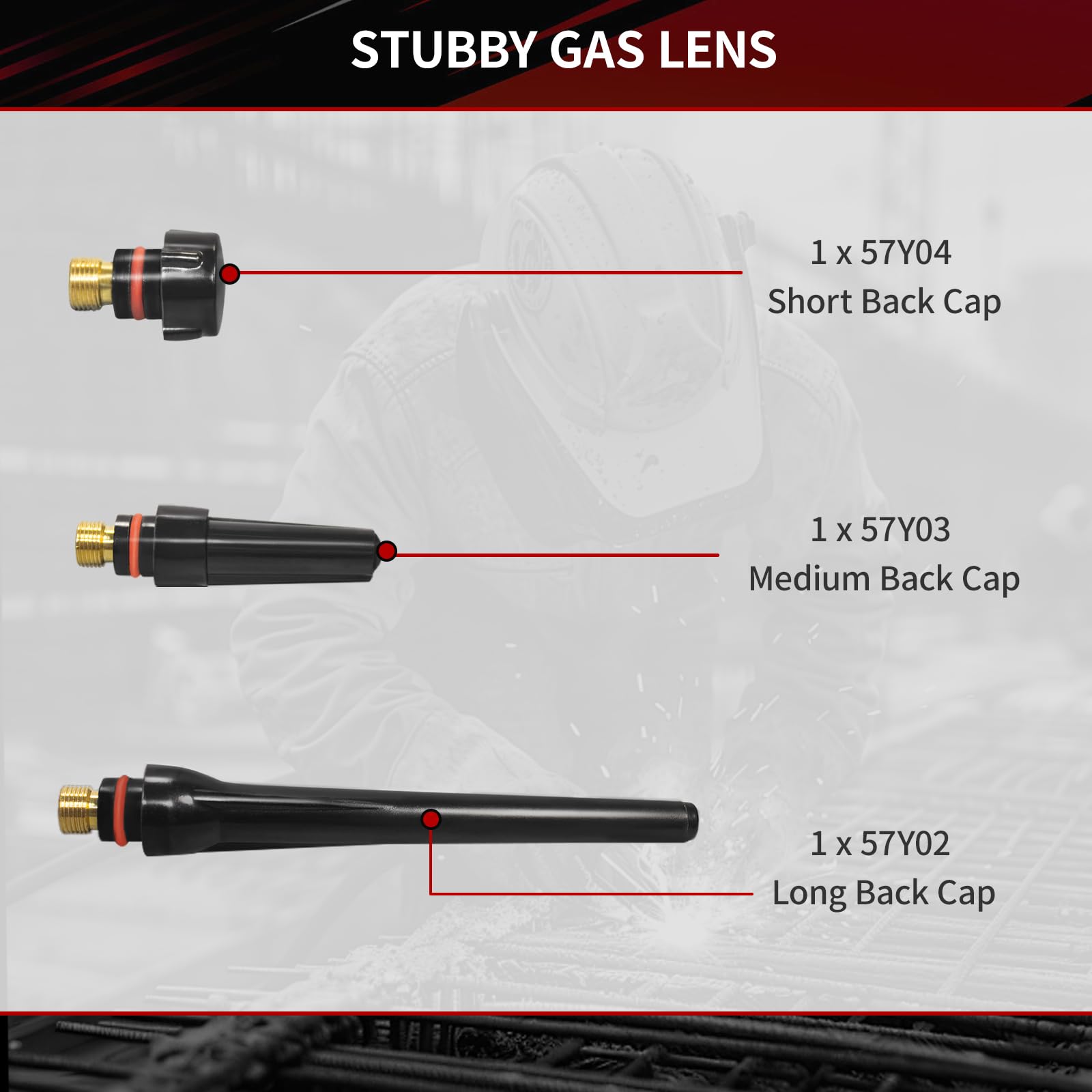 71 piezas de antorcha de soldadura TIG, lente de gas rechoncha, kits de soldadura TIG #12, kit de copa de vidrio para WP-17/18/26