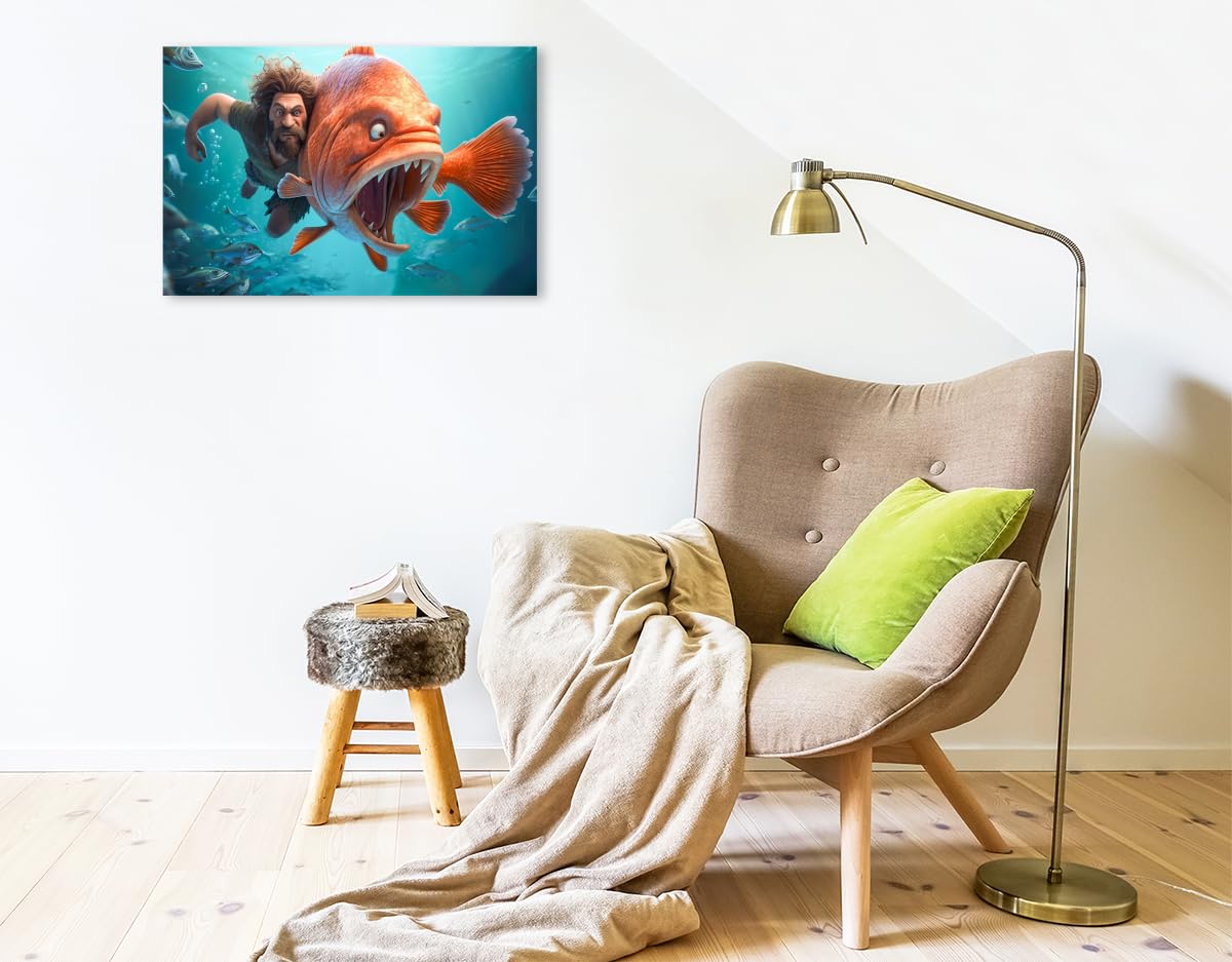 CALVENDO Premium Textil-Leinwand 75 x 50 cm Querformat Beim Wettschwimmen | Wandbild, HD-Bild auf Keilrahmen, Wanddekoration, Kunstdruck von Dirk Meutzner