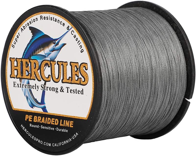 HERCULES Cost-Effective Super Cast 8 Strands Braided Fishing Line 10LB to 300LB Test for Salt-Water,109/328/547/1094 Yards(100M/300M/500M/1000M),Diam.#0.12MM-1.2MM,Hi-Grade Performance,Variety Colors