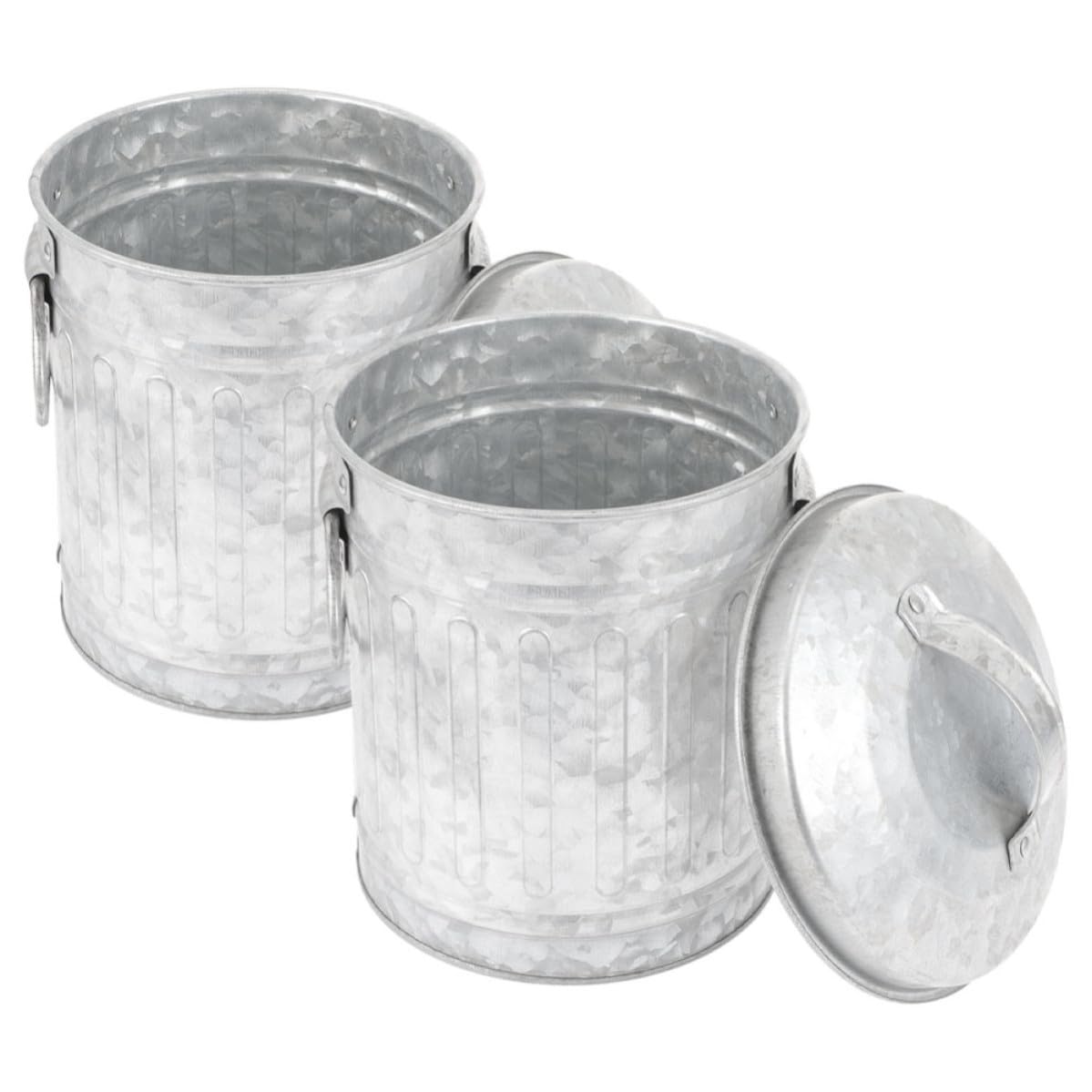 Balacoo 2 Piezas Bote de Basura de Hierro Vintage para Escritorio, Plata