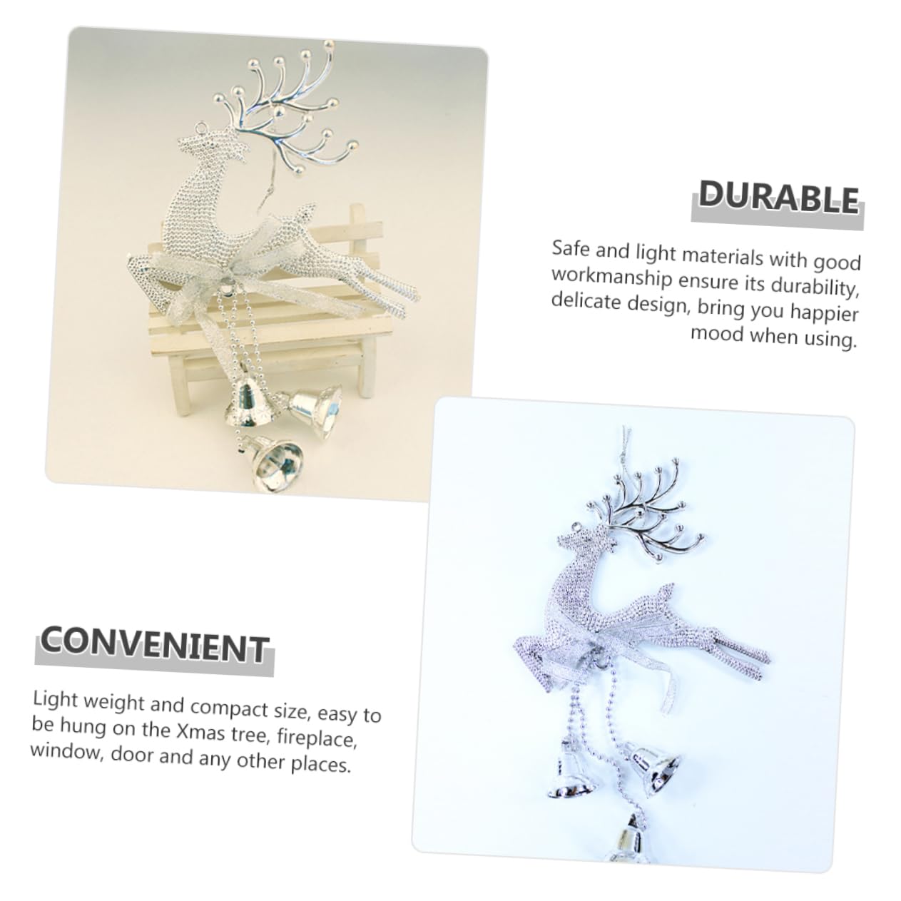 PRETYZOOM 3 Set Di Decorazioni Per Lalbero Di Natale Ornamenti in Feltro A Forma Di Renna Decorazioni Da Appendere Allalbero Di Natale Pendenti A Forma Di Renna Per Feste 6 Pezzi*3