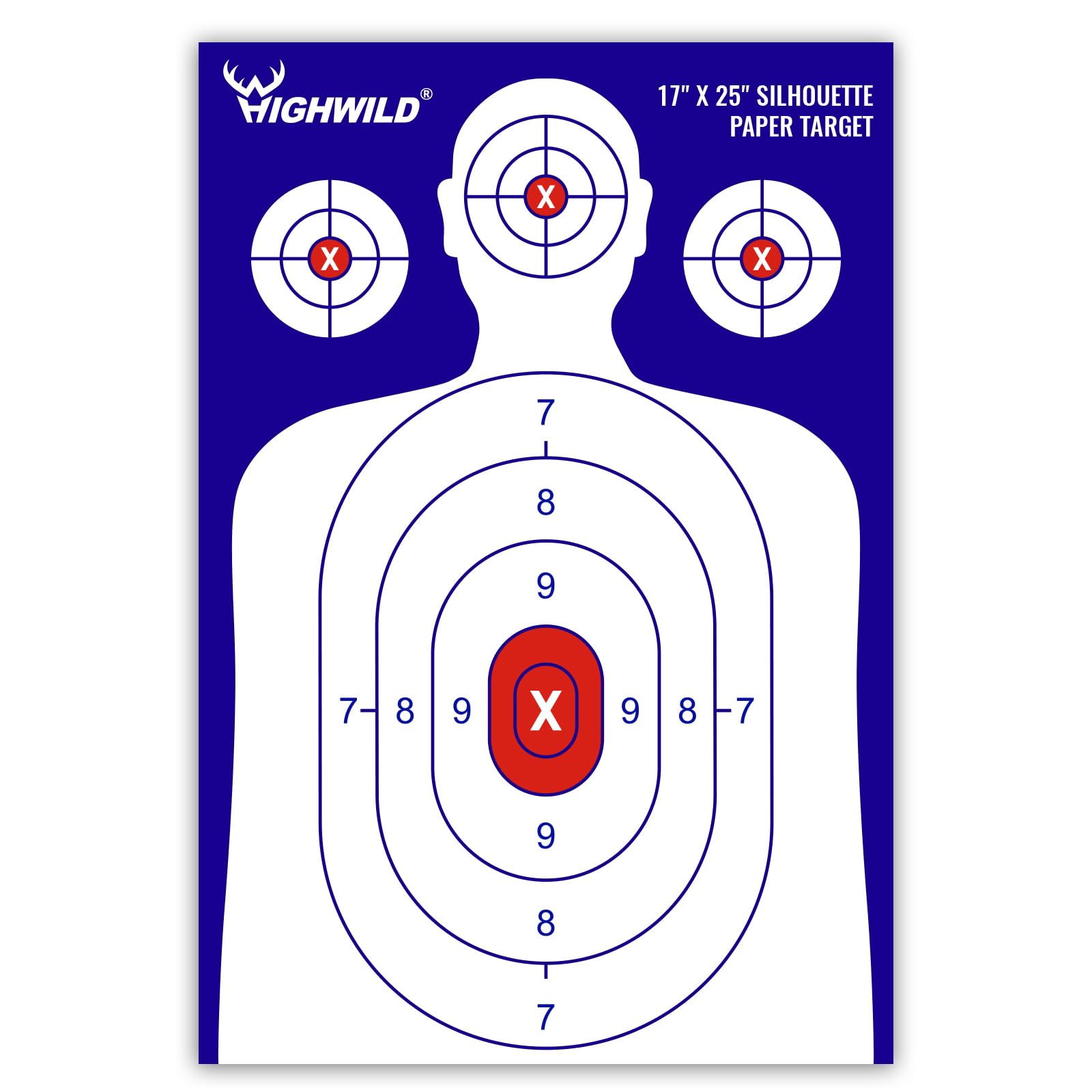 Highwild Shooting Range Silhouette Paper Target - 17X25 Inch - Suitable for Handguns, Rifles, Airguns, BB Guns