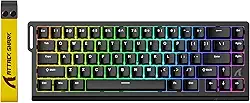 ATTACK SHARK X68HE Teclado mecânico para jogos Rapid Trigger 60% com fio TKL com atuação ajustável, interruptor magnético de efeito Hall,taxa de pesquisa de 8 KHz,RGB,montagem superior,PC Mac(Preto)