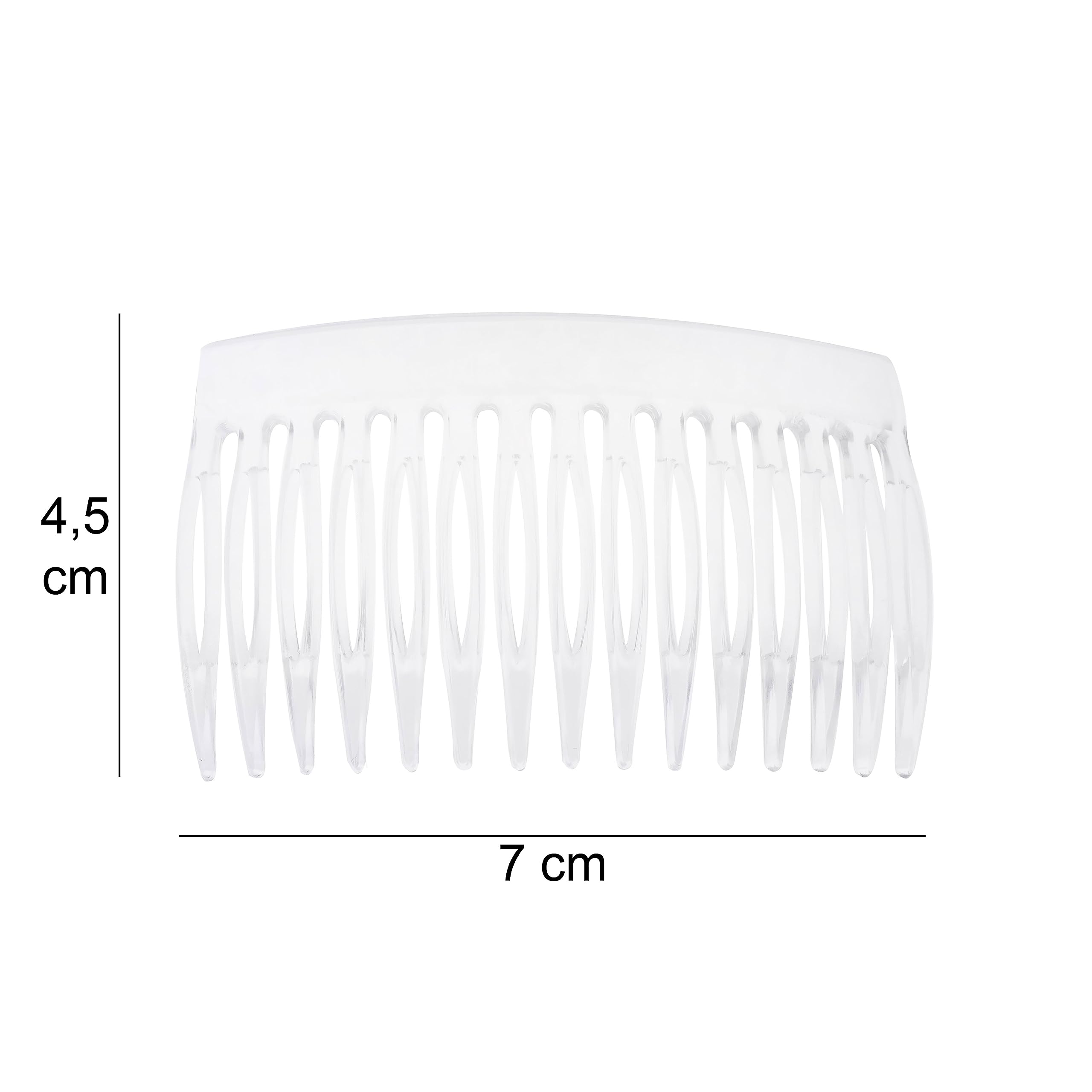 Fermaglio per capelli a pettine da 7 cm di colore trasparente - PETTINE FRANCESE CM 07 TRASPARENTE - Fianchino per capelli - made in France