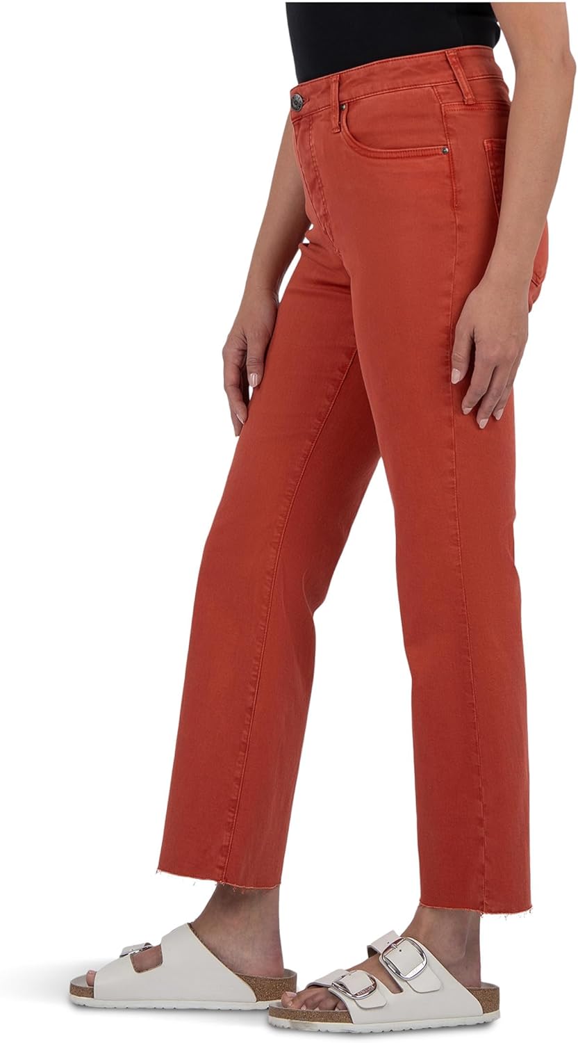 KUT from The Kloth Womens Kelsey High Rise Fab Ab Ankle Flare with Raw Hem - Image 2