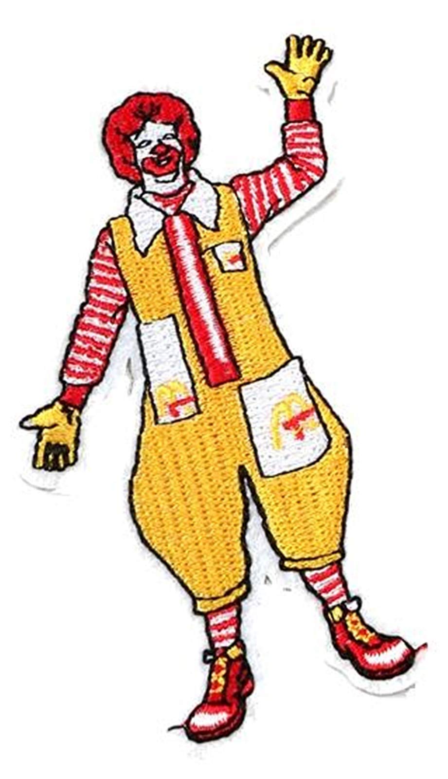 Fast Food Clown Embroidered 3.5" Tall Iron on Patch