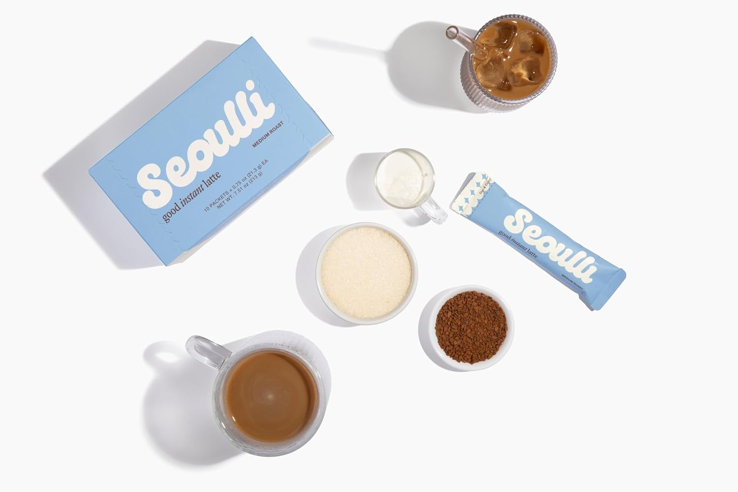 Seoulli Korean Instant Latte – Premium 3-in-1 Coffee Sticks with Arabica Beans, Real Milk-Based Creamer & Organic Brown Sugar – Smooth Medium Roast – 80mg Caffeine in each packet, Café-Style Instant Coffee Packets, 10 Packet - Image 6