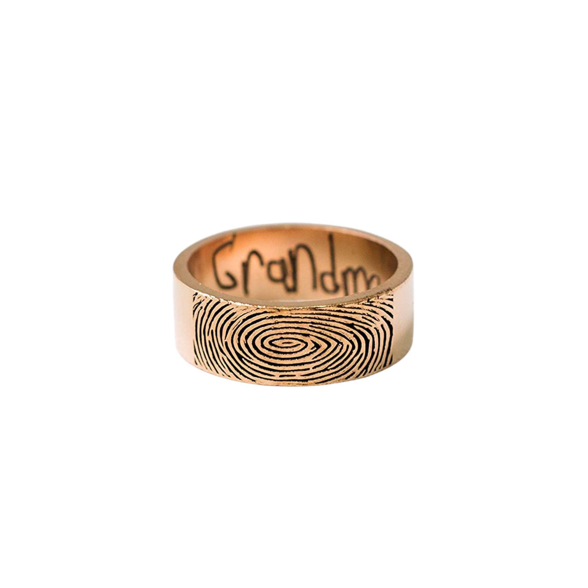 CAITLYNMINIMALIST Actual Handwriting Fingerprint Ring, Personalized Men's Ring, Custom Memorial Gift
