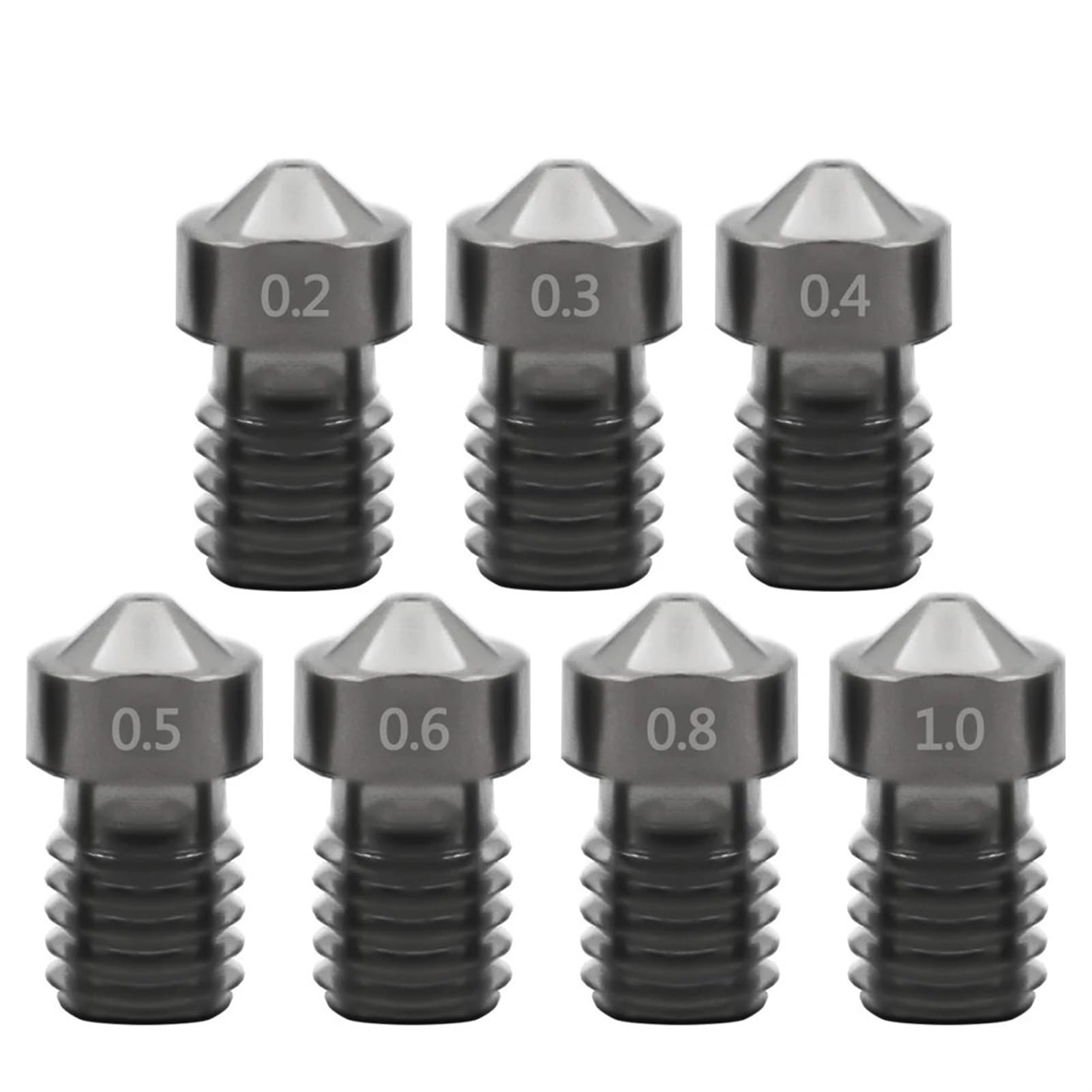 Gerrit 5/10 Stück/Los 3D-Druckerteile gehärteter Stahl Schneideisen Stahldüse 1,75 mm 0,2/0,3/0,4/0,5 mm für Drucker Ender3 V6 Hot End Prusa I3 (Farbe: 1,0 mm, Größe: 10 Stück)