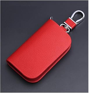 LIPPSYYDS Car Key Case for Fiat Freemont Idea Linea Multipla, Multifunctional Genuine Leather Portable Key Fob Women Men Key Protection Accessories, No Window-E