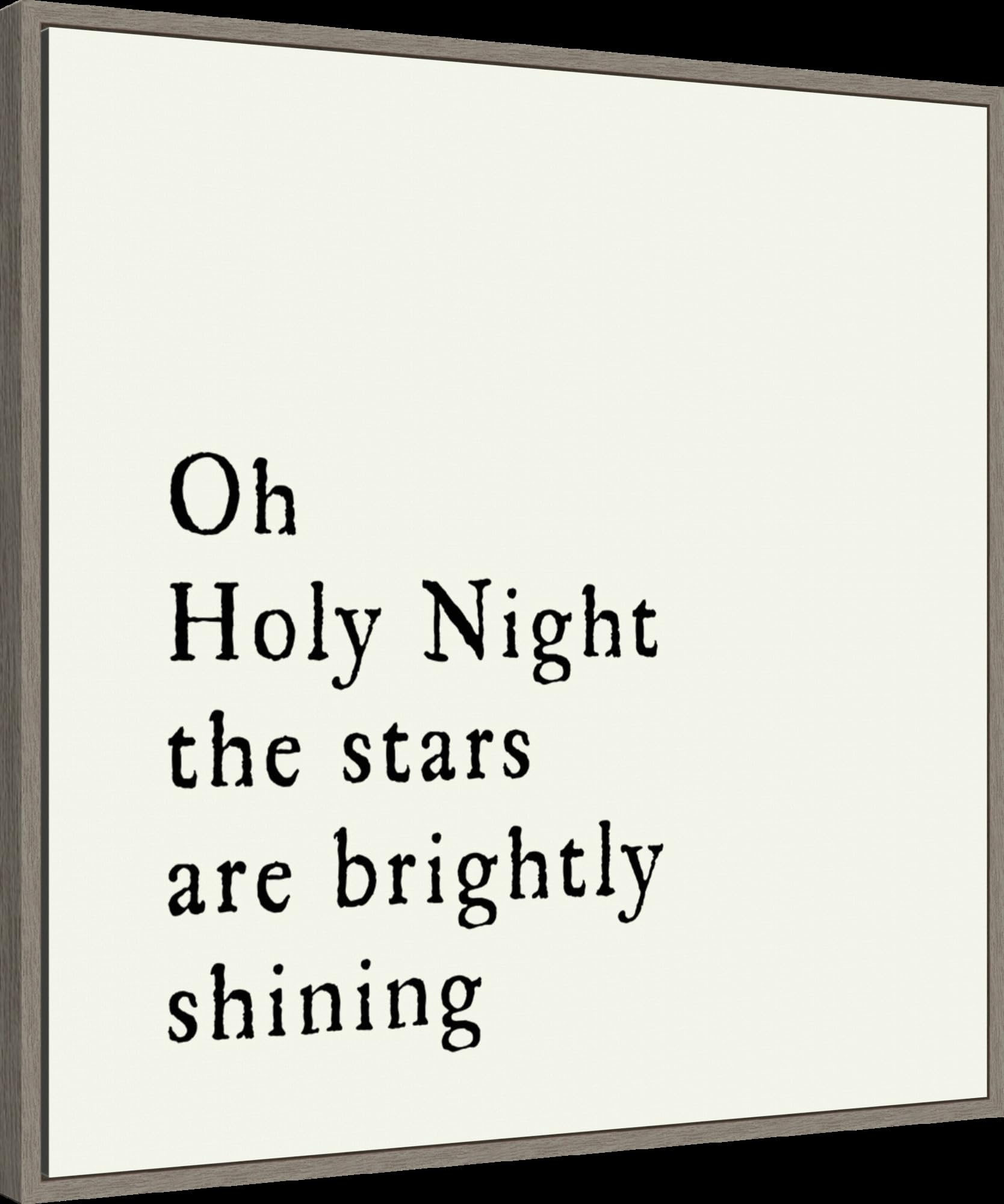 Amanti Art Framed Canvas Wall Art 30x30 Oh Holy Night Portfolio, Framed Wall Art Canvas, Typography Artwork, Country Rustic Decor, Large Poster Painting for Living Room, Bedroom,