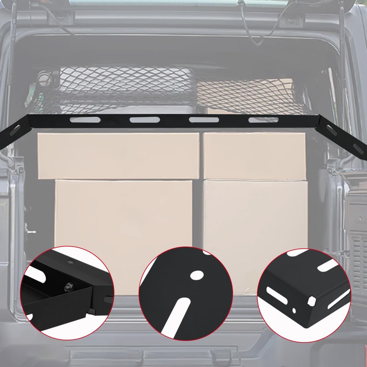 Rear Trunk Cargo Rack Basket Tray Interior Storage Luggage Carrier for 2007-2024 Jeep Wrangler JK JL Unlimited 4-Door Hardtops - Image 5