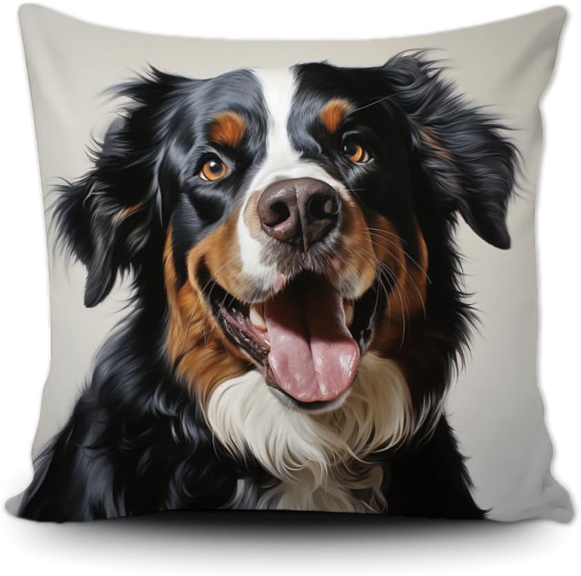 Ganshan Bi Cute Bernese Mountain Dog Throw Pillow Cover Dog