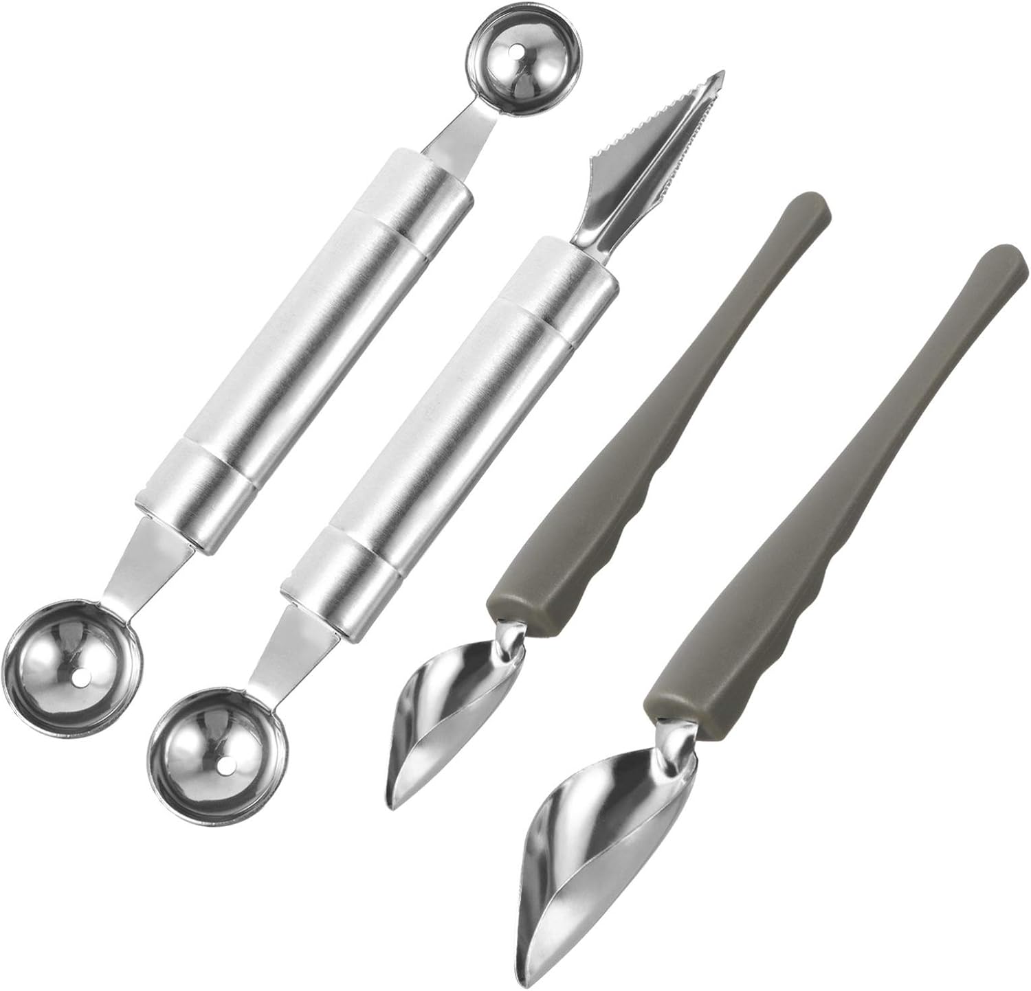 4-Piece Stainless Steel Saucier Spoon Set for Sauce Plating Art Drizzle Decorating for Baking and Culinary Creations