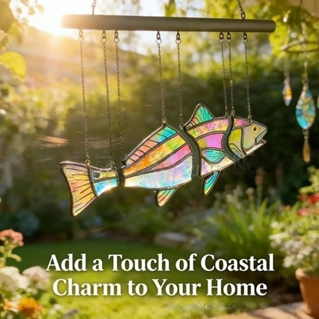 Pannello acrilico colorato della finestra degli attaccamenti della finestra di vetro macchiato Suncatchers del pesce