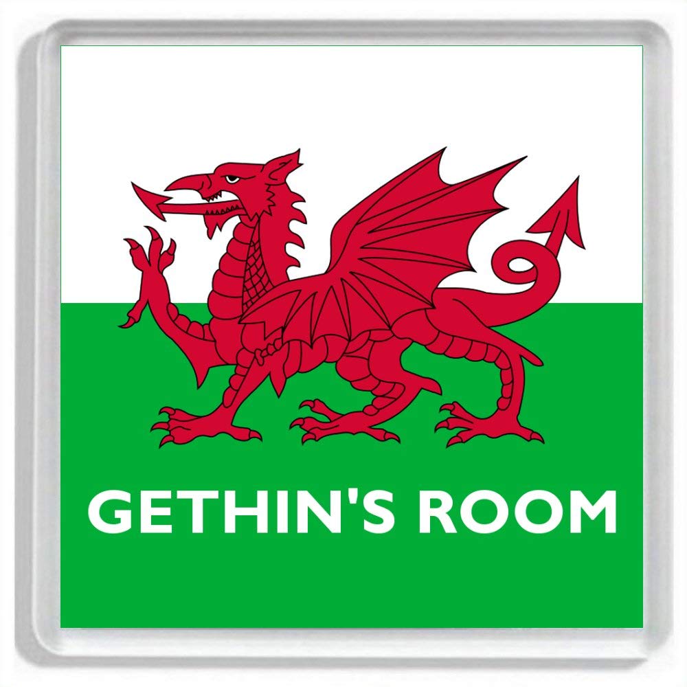 Key Expressions Red Personalised Welsh Flag/Baner Cymru/Welsh Dragon/Y Ddraig Goch/Wales/Cymru Bedroom Door Plaque/Door Sign