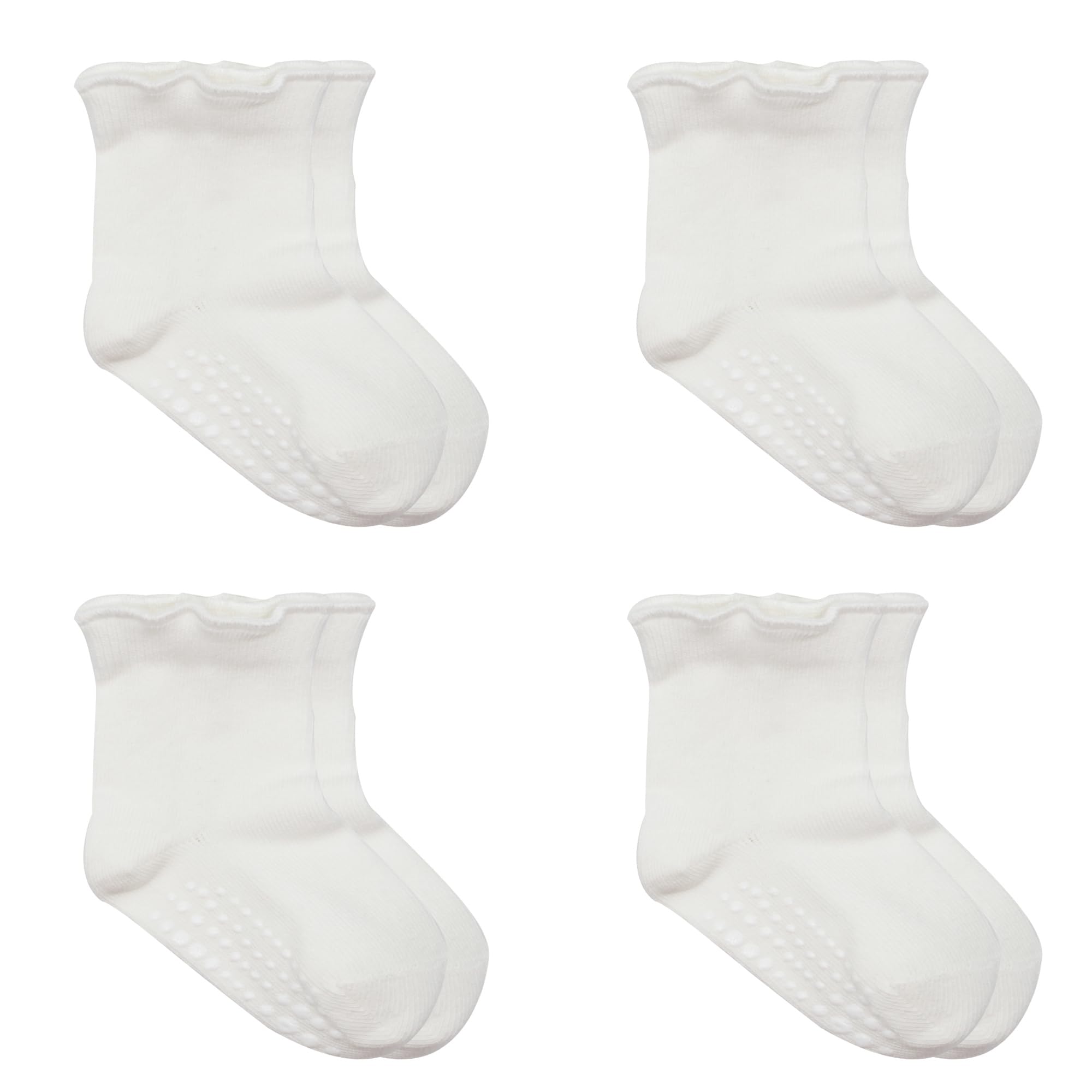 bistyle Bio-Baumwolle Stoppersocken Kleinkinder Baby ABS Antirutsch Socken Rüschenmuster | Rutschsocken für Neugeborene Jungen Mädchen Tennissocken Sportsocken