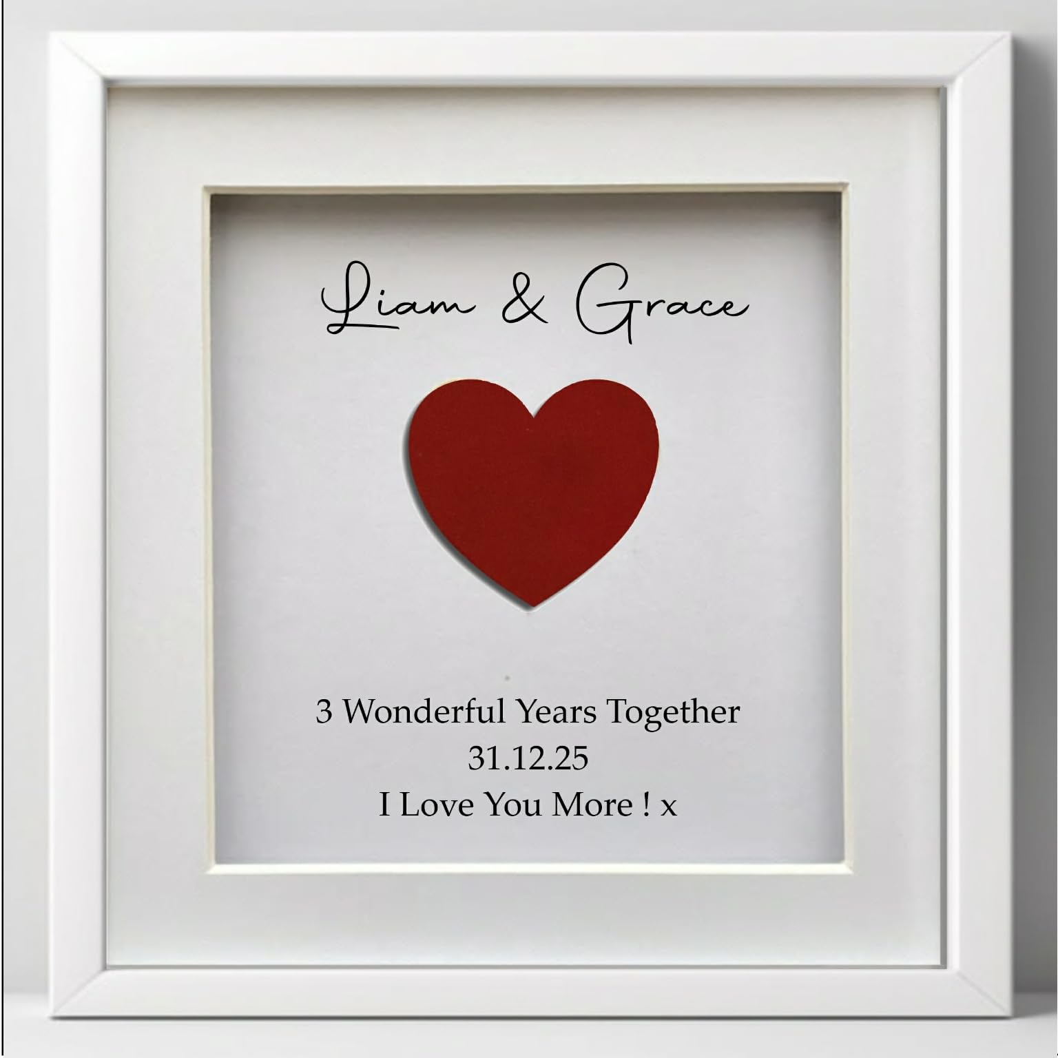 PPDesigns Personalised 3rd Anniversary present for couples, Leather Anniversary, for husband or wife, for him or her, for couples