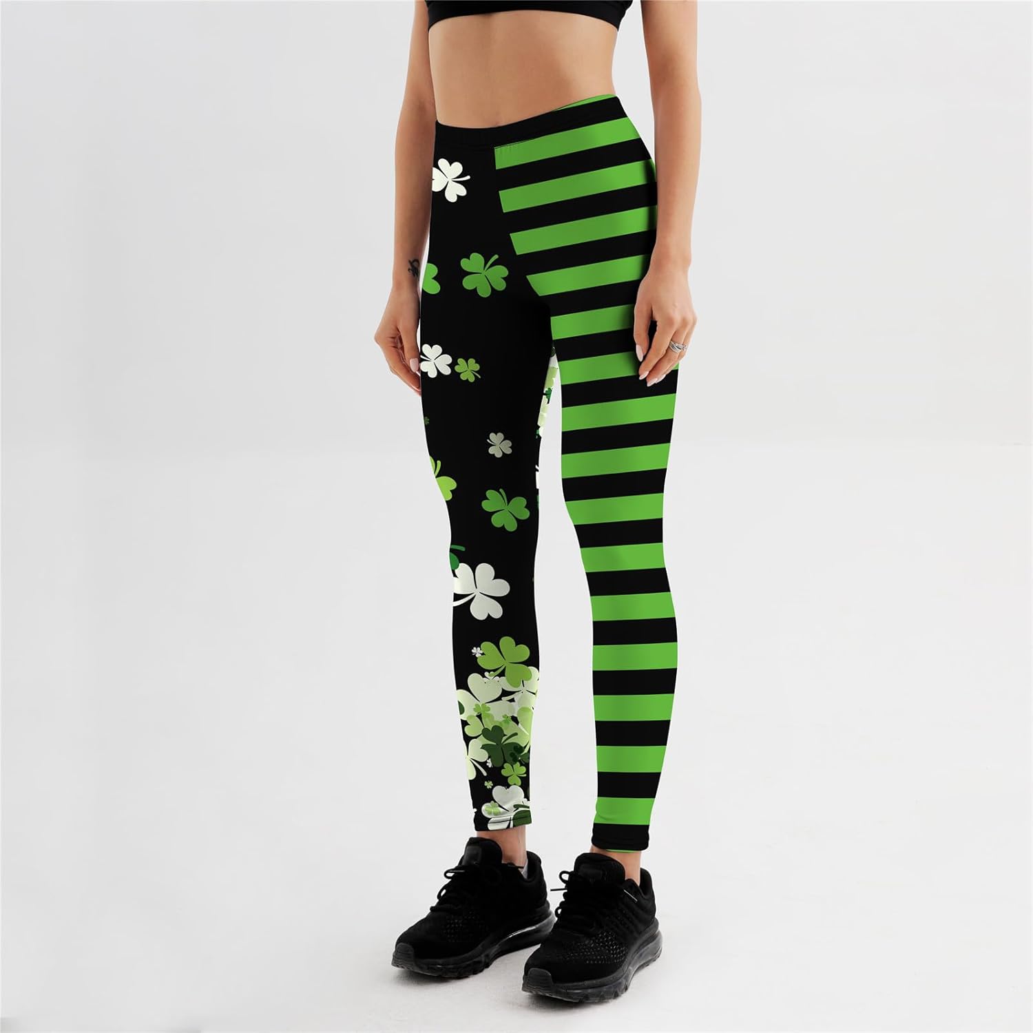 Women's St Patrick's Day Leggings Irish Green Shamrock Printed High Waisted Tights Trendy Workout Yoga Pants - Image 2
