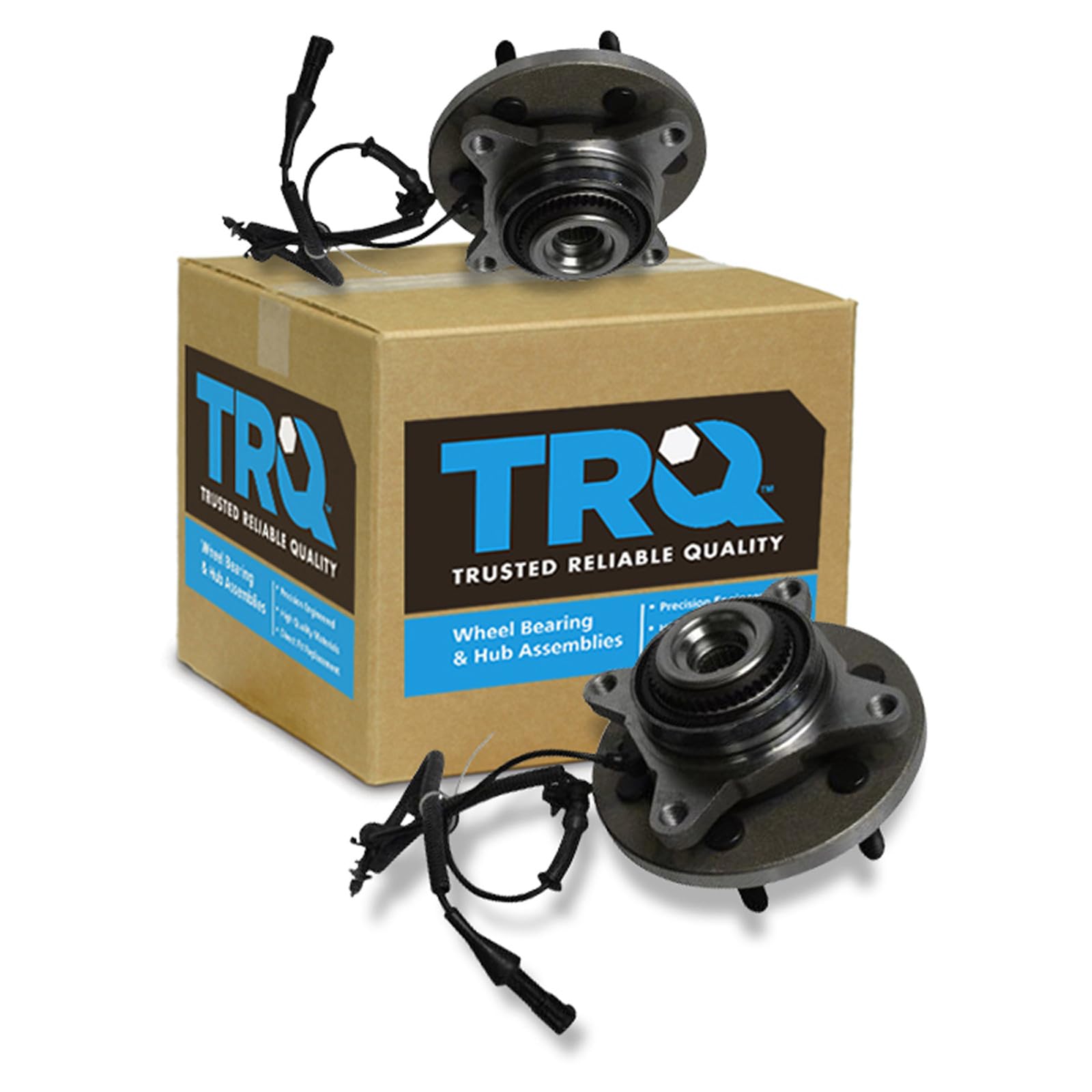 TRQ Front Left and Right Wheel Bearing and Hub Assembly Set 2 Piece