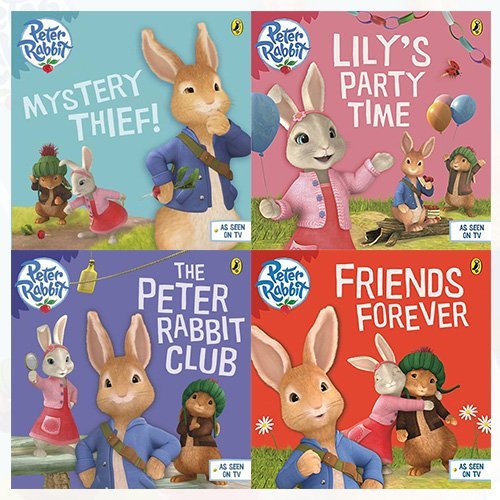 Beatrix Potter Collection Peter Rabbit Animation 4 Books Bundle (Mystery Thief!,Lily's Party Time,The Peter Rabbit Club,Friends Forever) by Beatrix Potter (2016-11-09) Paperback