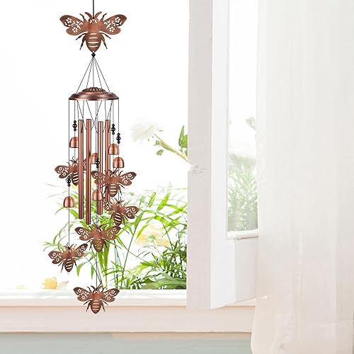Miniatura 2 de Campanillas de viento de abejas para exteriores, atrapador de viento portátil móvil, campanas de viento de condolencia, regalos conmemorativos para