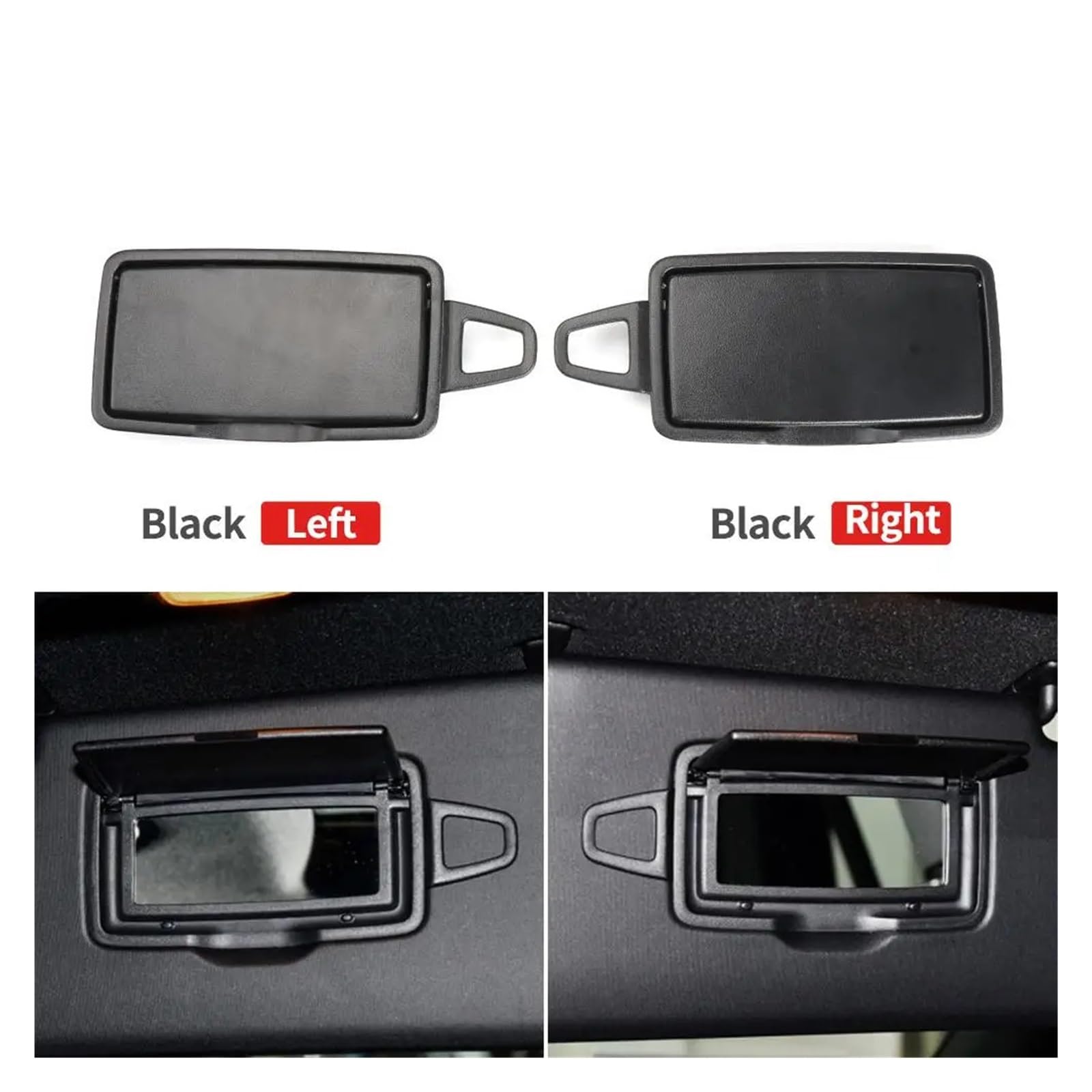 Car Front Sun Visor Mirror Cover,Fit For W205 W253 2015-2021 Makeup Replacement osłona przeciwsłoneczna z lusterkiem do makijażu(Left Black)
