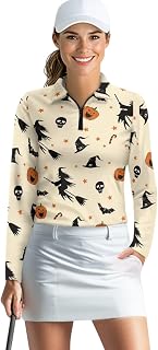 Women's Long Sleeve Golf Shirts Quarter Zip Polo Shirts Collared Tennis Hiking Athletic Tops Lightweight Activewear