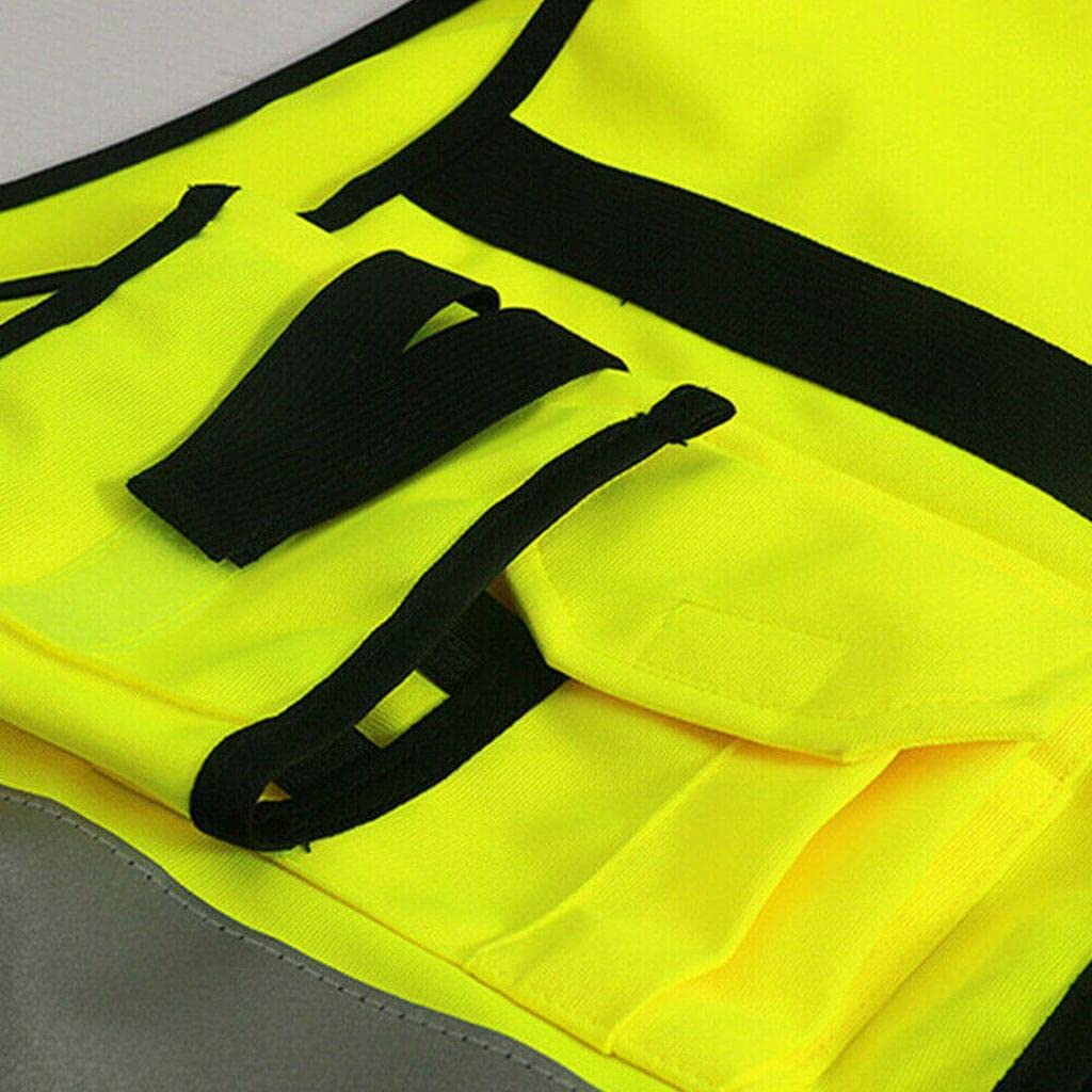 Milageto Unisex Safety Reflective Vest Workwear Schutzkleidung für Den Verkehr Warnung - Gelb Schwarz, XXL 180