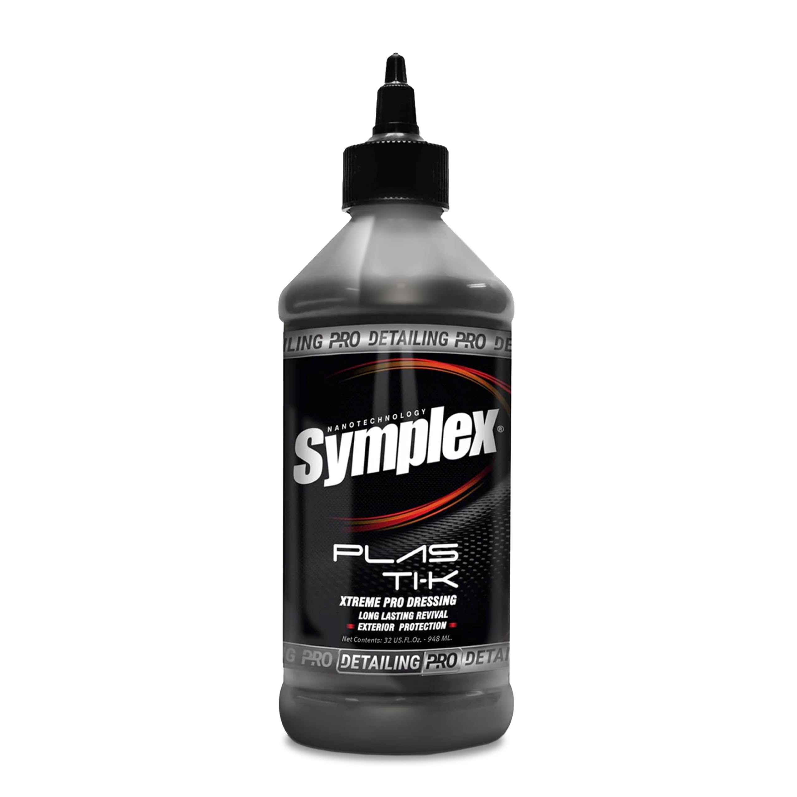 Idratante per plastica esterna per auto [Symplex Plasti-K] senza grasso. Protezione UV e finitura satinata. Rinnovatore resistente all'acqua e alla pioggia | Detailing professionale (PLASTI-K, 948 ml)