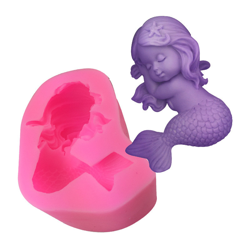 Stampo per Torta in Silicone Sirena Grande,Stampi per Torte in Silicone,Stampo Torta Sirena,Novità Stampo in Silicone Torta per Bambini,Stampo in Silicone Sirena per Budino,Cioccolato,Mousse,Rosa