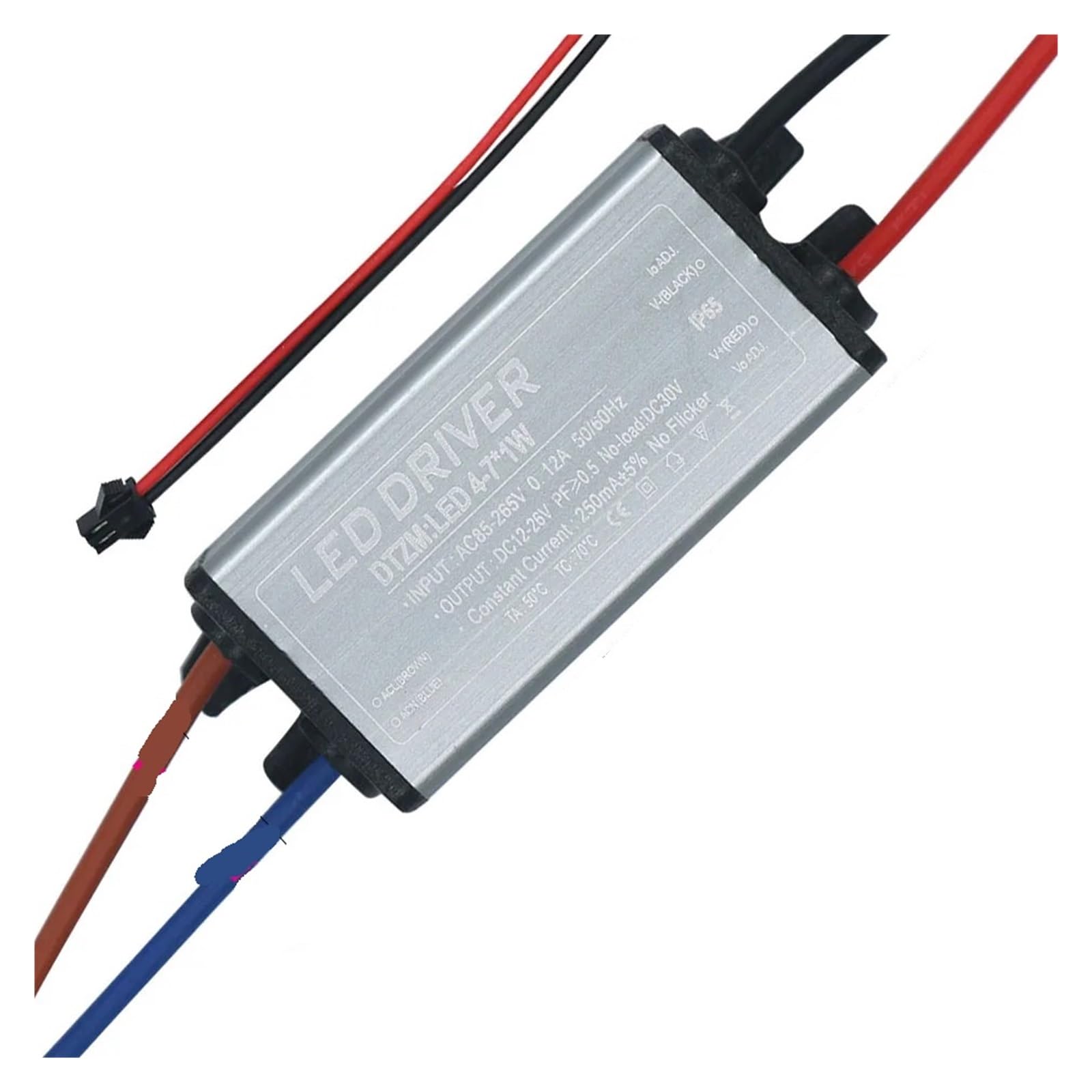 Driver LED 4-7W 250mA a prueba de agua que evita parpadeos en bombillas de bano
