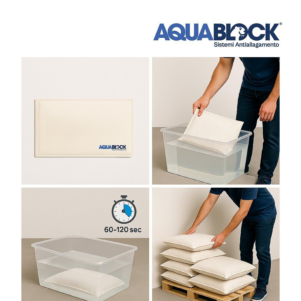 StickersLab - Sacchi Autoespandenti Antiallagamento 60x40 cm Aquablock – 4 o 10 pcs | Fino a 15L di Protezione per Sacco (4)