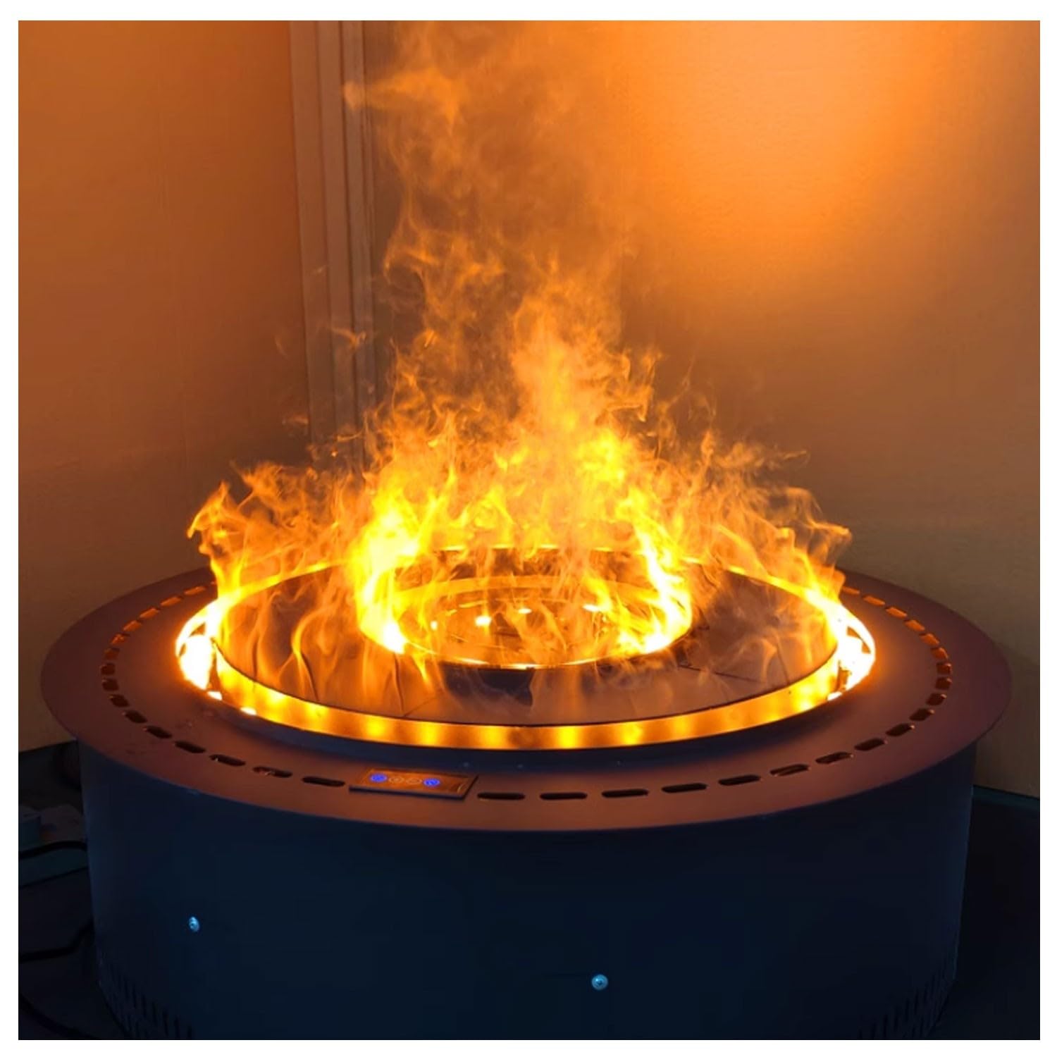 Round 3D Double-Layer Flame steam Atomization Fireplace Modern New Version humidifier Villa Exhibition Hall Decoration Color 900MM Size