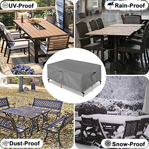 Outdoorlines Outdoor Waterproof Patio Table Furniture Set Covers - Rectangle Couch Sectional Cover Outside Weatherproof Patio Furniture Covering For Deck, Lawn And Backyard 74"L X 47"W X 28"H, Gray #TOP6