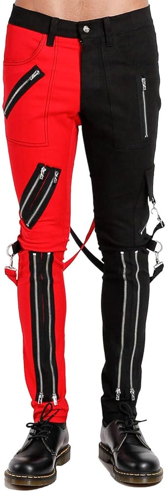 Amazon.com: Tripp NYC Split Leg Bondage Pants [Black/Red] (30