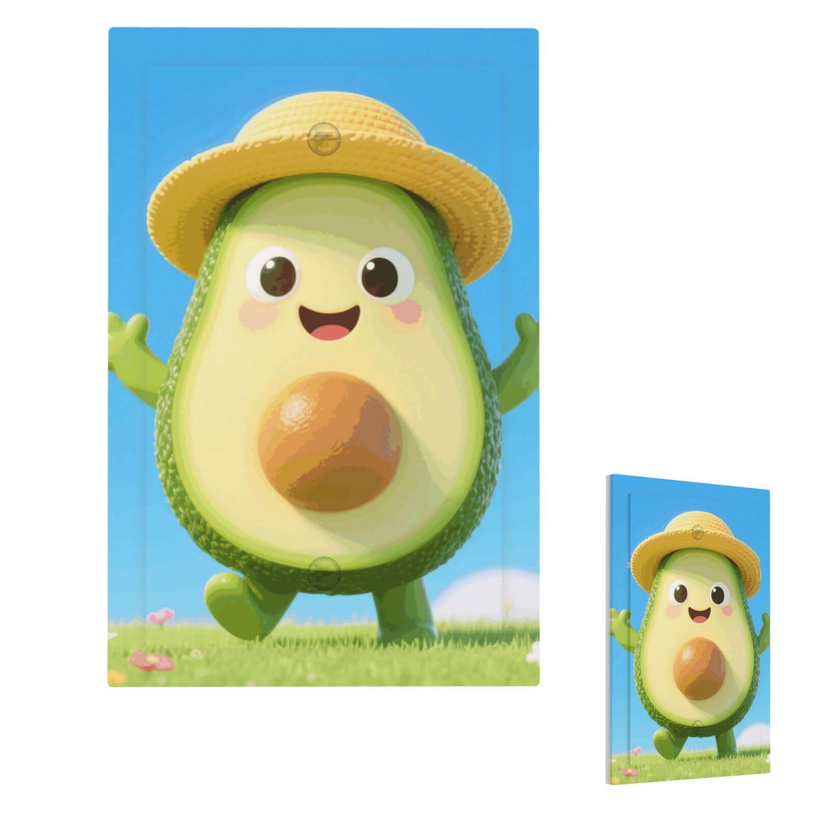 Avocado Cute Wall Plate Cover Modern Decorative 1 Gang Light Switch Cover Unbreakable Receptacle Outlet Covers For Living Room Bedroom Home Decor Single Blank
