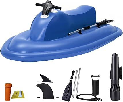 Inflatable Jet Boat,500w Inflatables Jet Ski with 10000mah Battery,Foldable Electric Inflatable Kayak,150kg Load Capacity,130Min Runtime,Snorkeling/Swimming Gear,for Adults/Kids