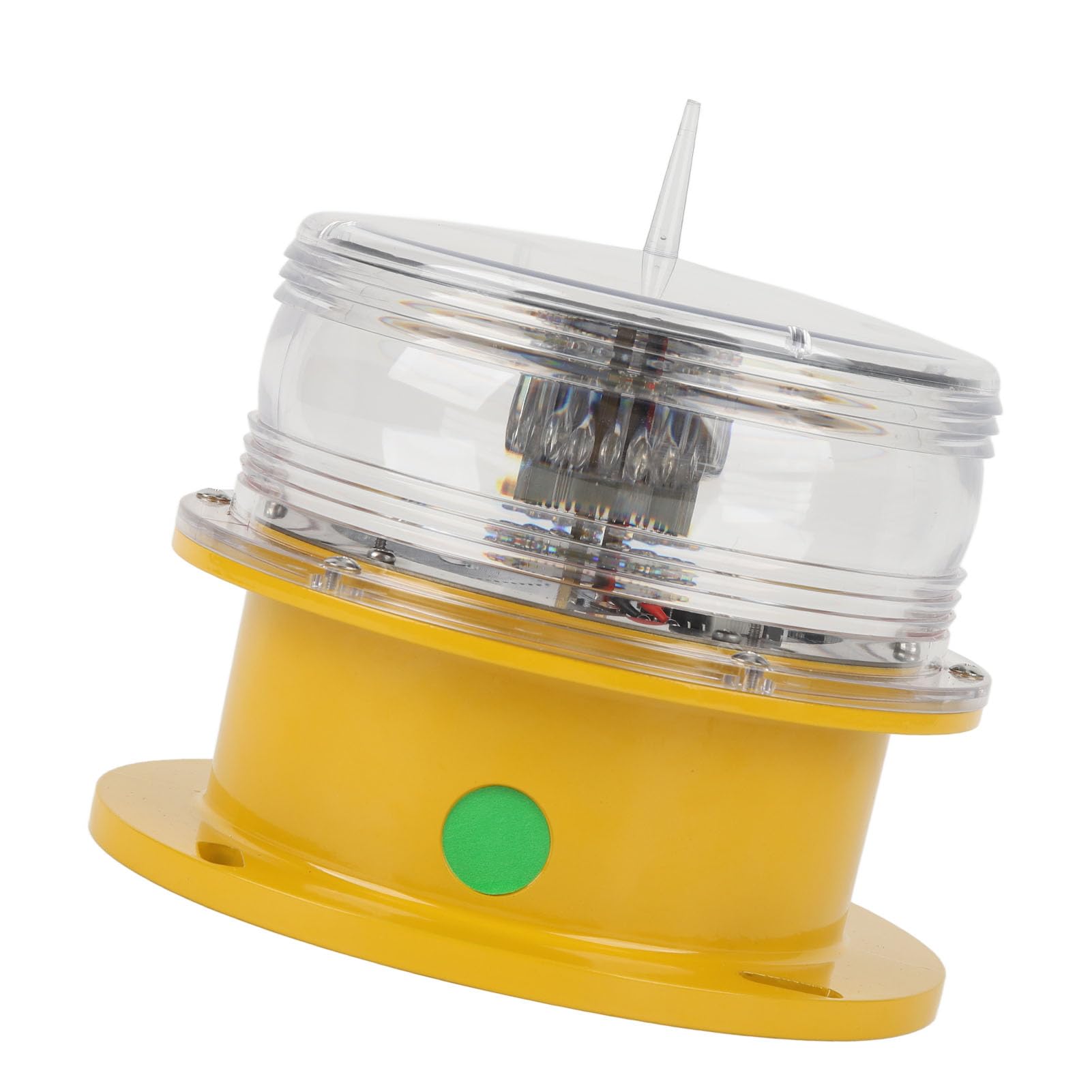 lyrlody Luce Solare a LED per Banchina, Faro per Barca Impermeabile IP68 con Illuminazione a 360 Gradi per Uso Marino (YELLOW)