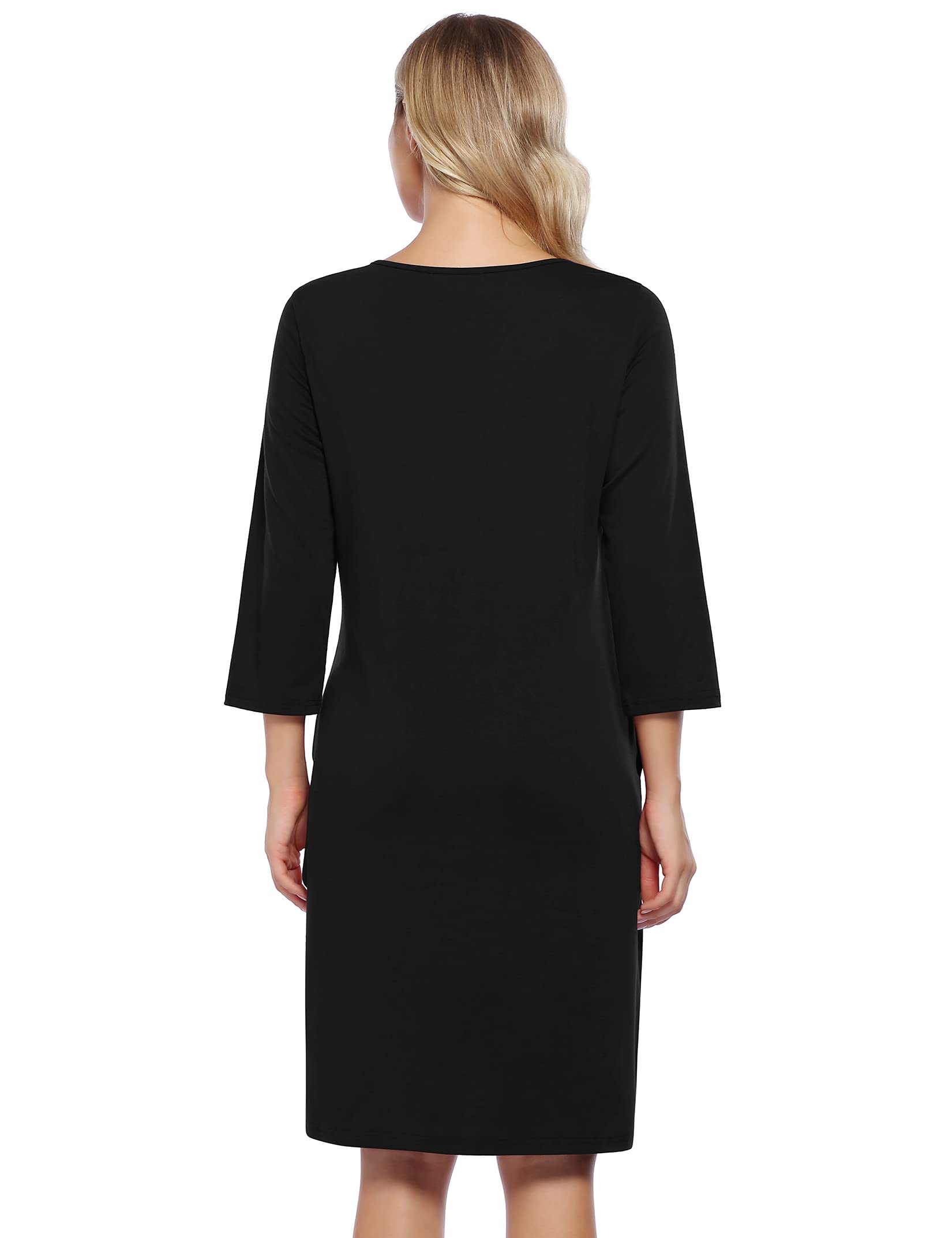 KOJOOIN Naissance Femme Chemise de Nuit d'allaitement Pyjama de Grossesse Vêtements de Nuit avec Patte de Boutonnage sur Toute la Longueur