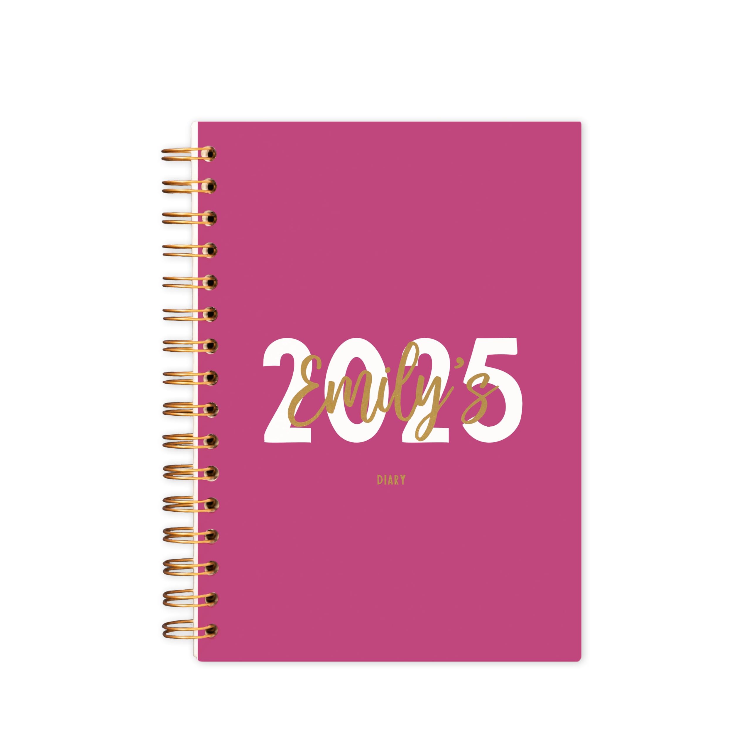 Manta Makes personalised diary 2026 year | week to view gold and navy - green - sage - cerise - pink - lilac | A4 hardback A5 softback | planner 2026 (Cerise, A4 Softback)