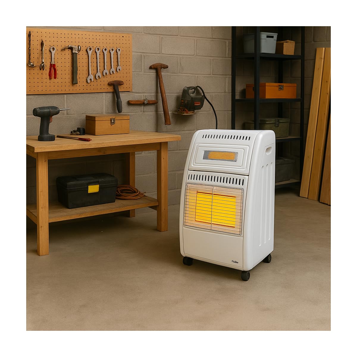 INTEC - Poêle à gaz 5700W Chauffage d'appoint Hybride Gaz et Électrique 20-100 m² - Piezo Kombi Line