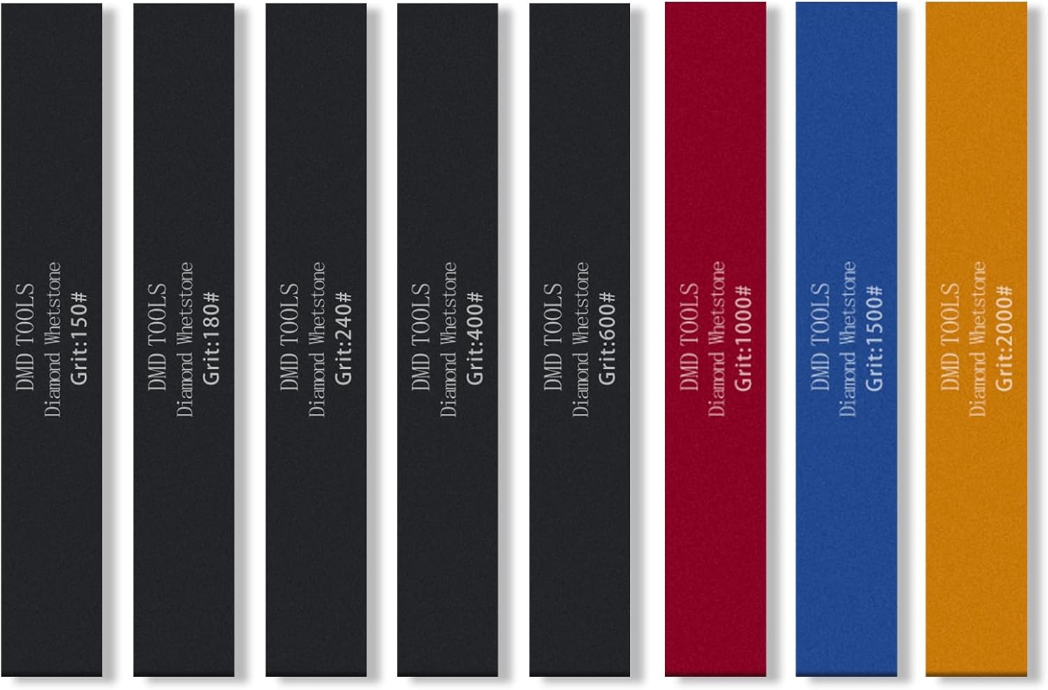 DMD 11-Piece Diamond Sharpening Stone Set | Knife Sharpening Kit with 150#–1500# Grits, Ceramic Stone, Leather Strop & Polishing Compounds | Professional Sharpening System for Kitchen & Outdoor Knives