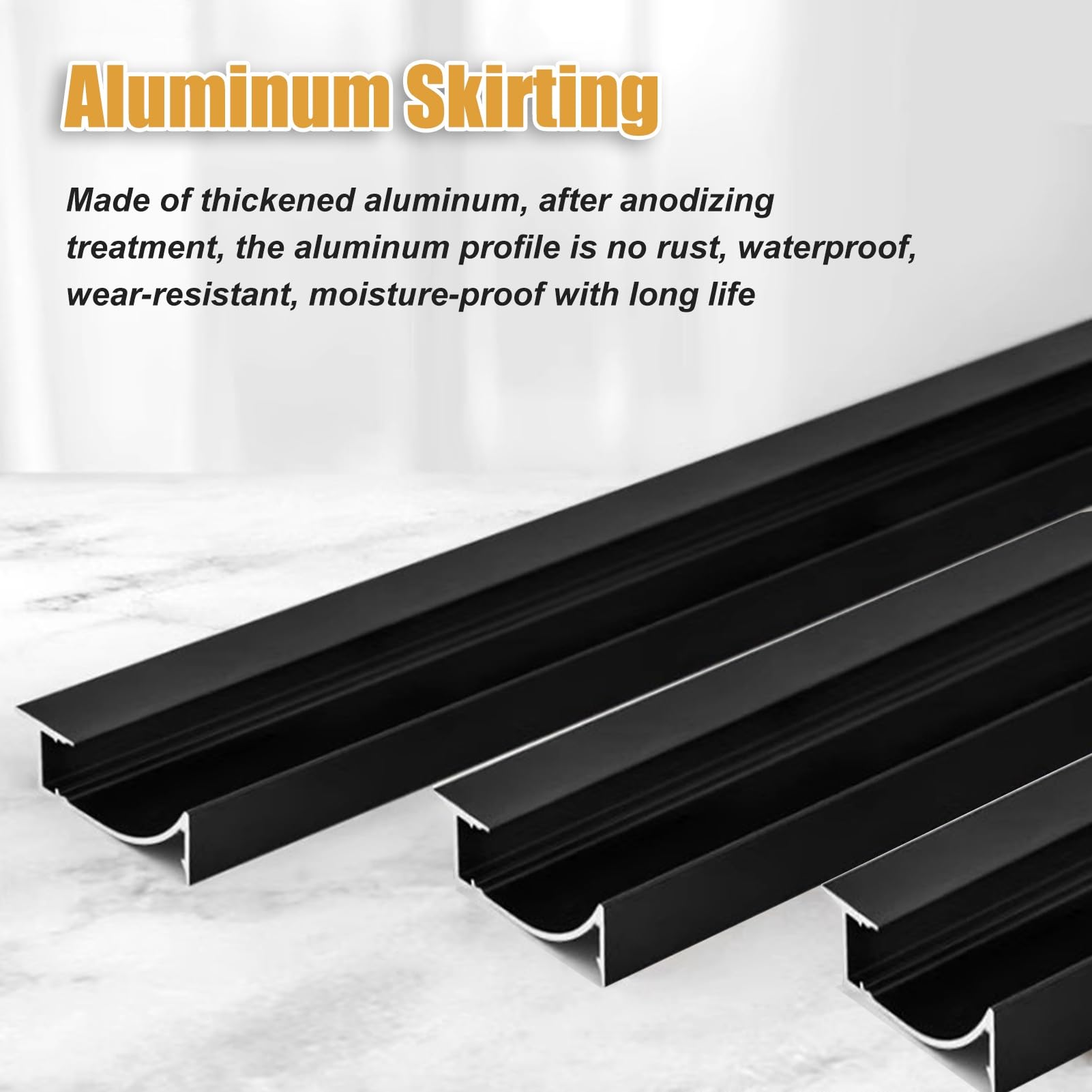Zócalo Iluminación LED for escaleras, Zócalo de perfil de canal de tira LED de aluminio, Moldura de moldura de iluminación indirecta for pasillo de cocina de dormitorio(2.0m)